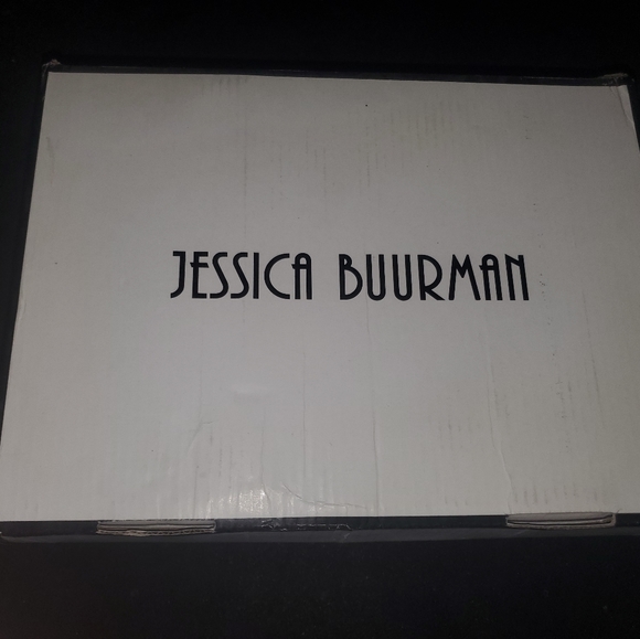 Nwt Jessica Buurman leather gladiator heeled sandals black/gold SIZE 8 - Picture 2 of 8